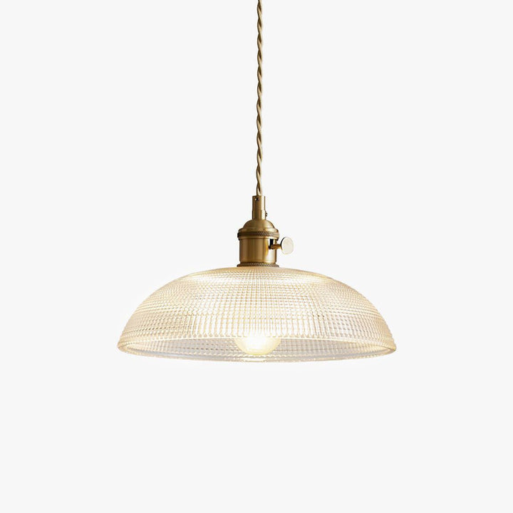 Lampa wisząca z żebrowanym kloszem