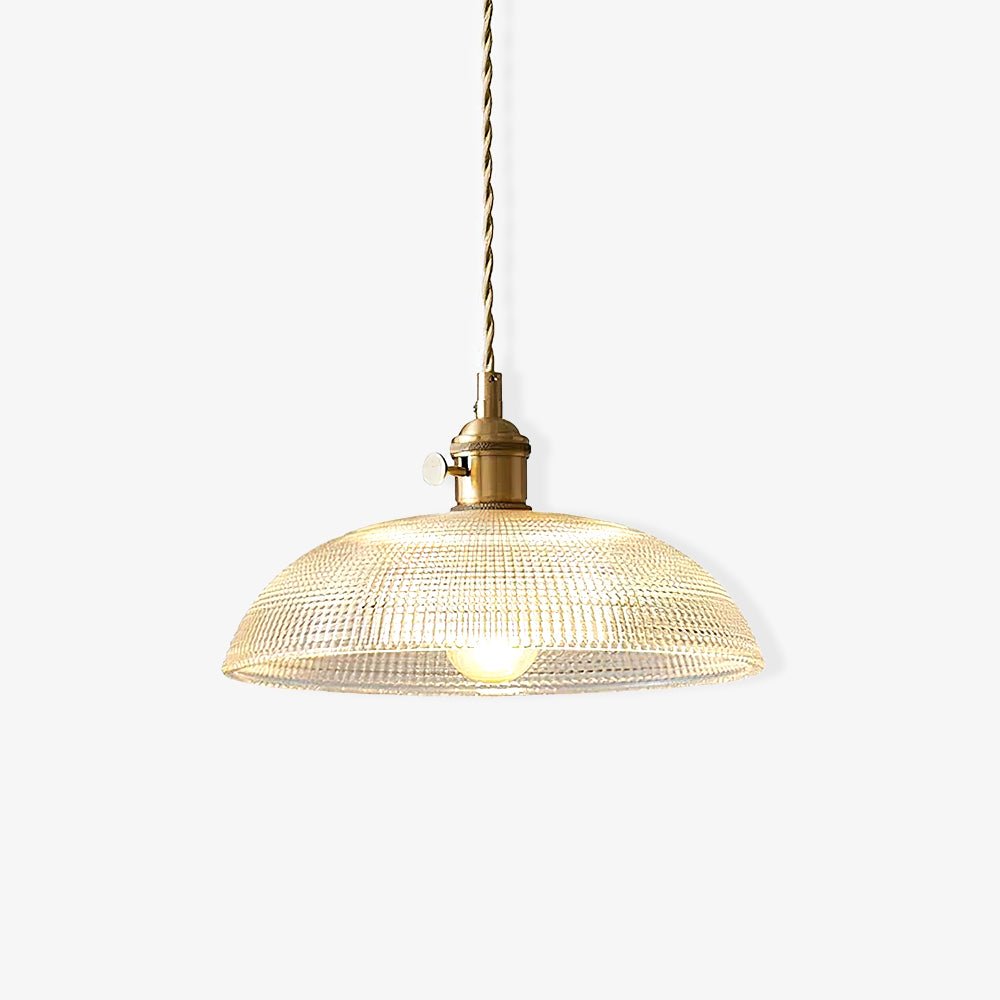 Lampa wisząca z żebrowanym kloszem
