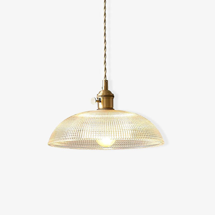 Lampa wisząca z żebrowanym kloszem