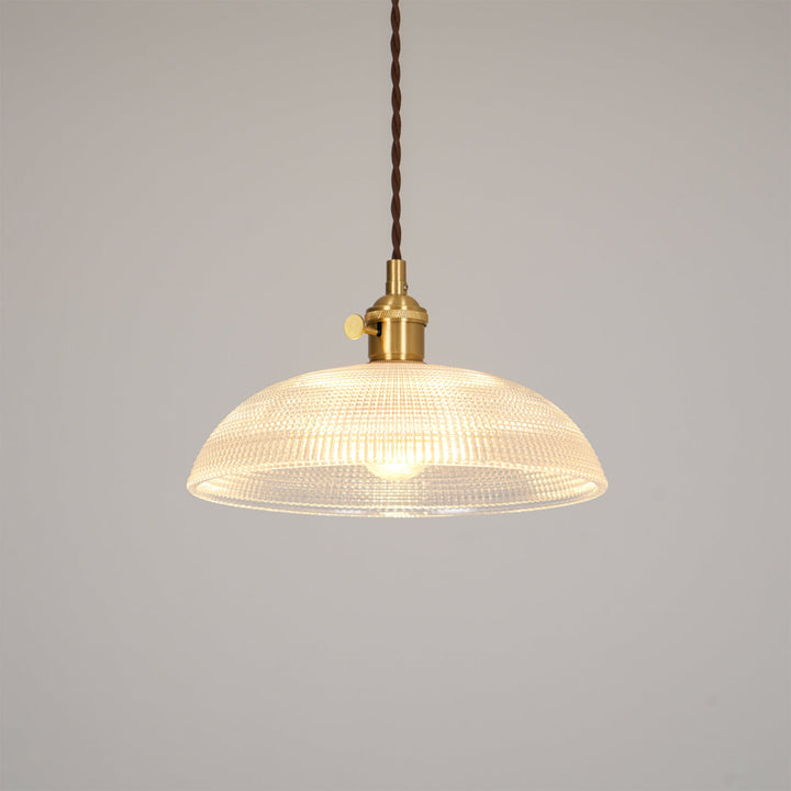 Lampa wisząca z żebrowanym spiralnym kloszem
