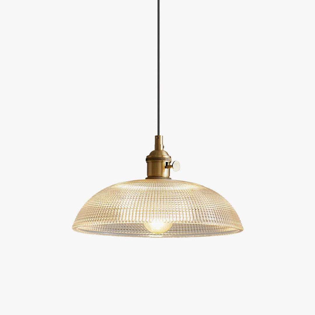 Lampa wisząca z żebrowanym spiralnym kloszem
