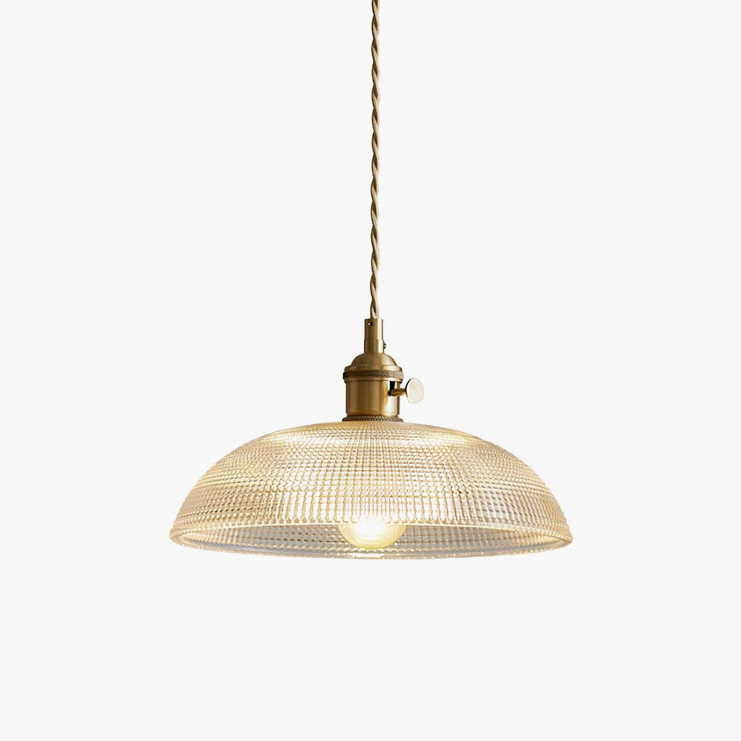 Lampa wisząca z żebrowanym kloszem