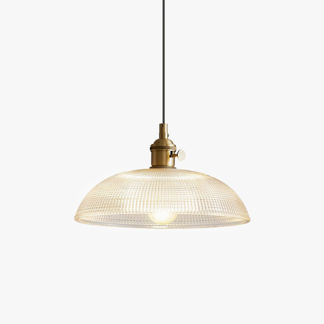Lampa wisząca z żebrowanym spiralnym kloszem
