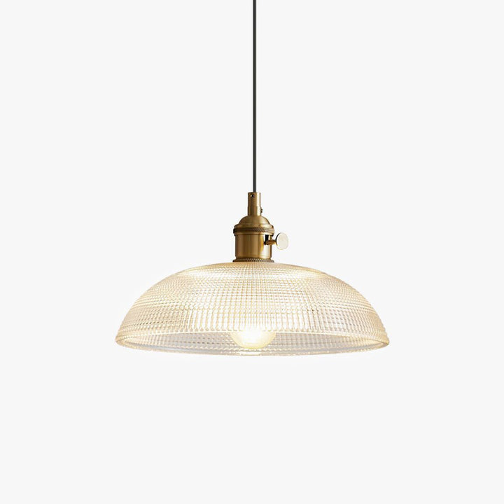 Lampa wisząca z żebrowanym spiralnym kloszem