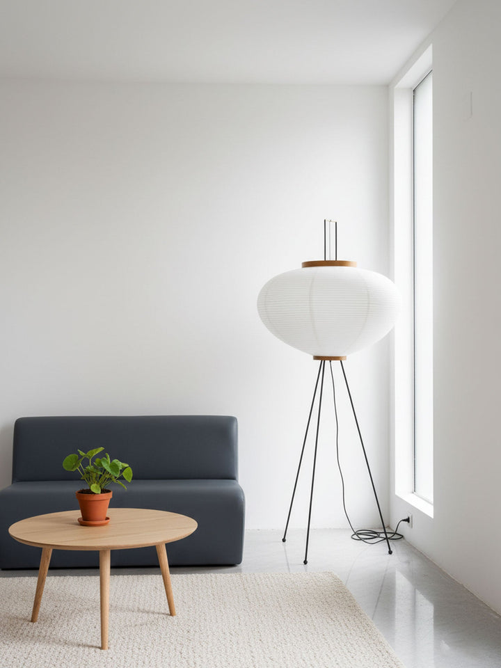 Lampa podłogowa z papieru ryżowego