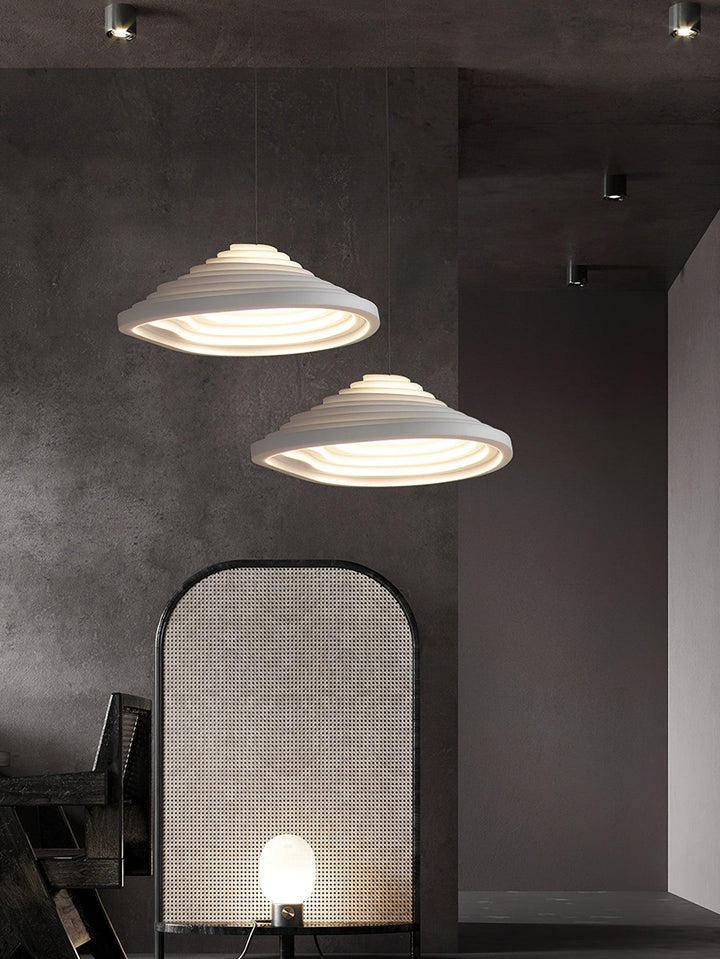 Lampa wisząca akustyczna z akrylu w kształcie pola ryżowego
