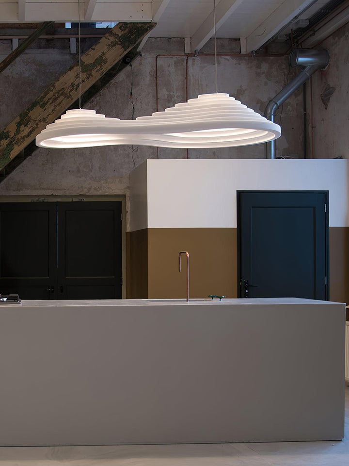 Lampa wisząca akustyczna z akrylu w kształcie pola ryżowego