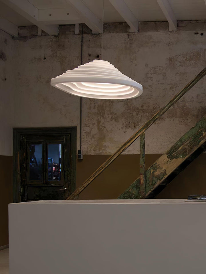 Lampa wisząca akustyczna z akrylu w kształcie pola ryżowego