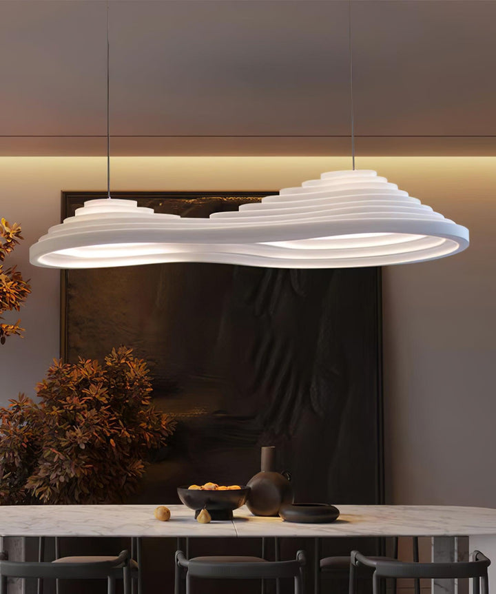 Lampa wisząca akustyczna z akrylu w kształcie pola ryżowego
