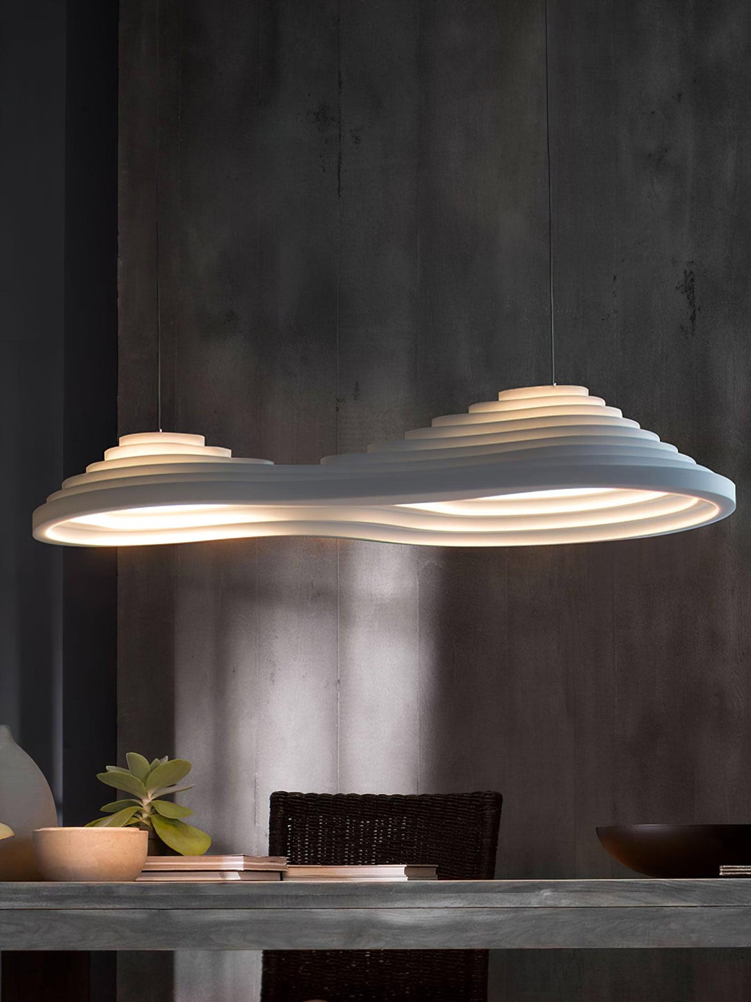 Lampa wisząca akustyczna z akrylu w kształcie pola ryżowego