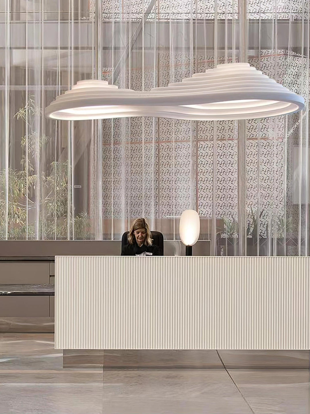 Lampa wisząca akustyczna z akrylu w kształcie pola ryżowego