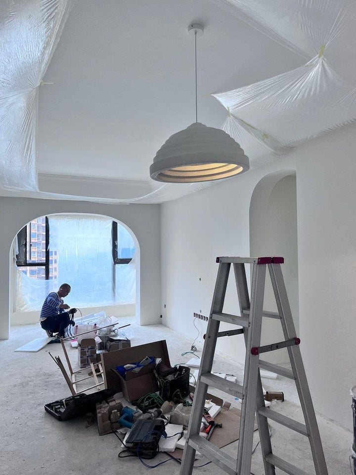 Lampa wisząca akustyczna z akrylu w kształcie pola ryżowego