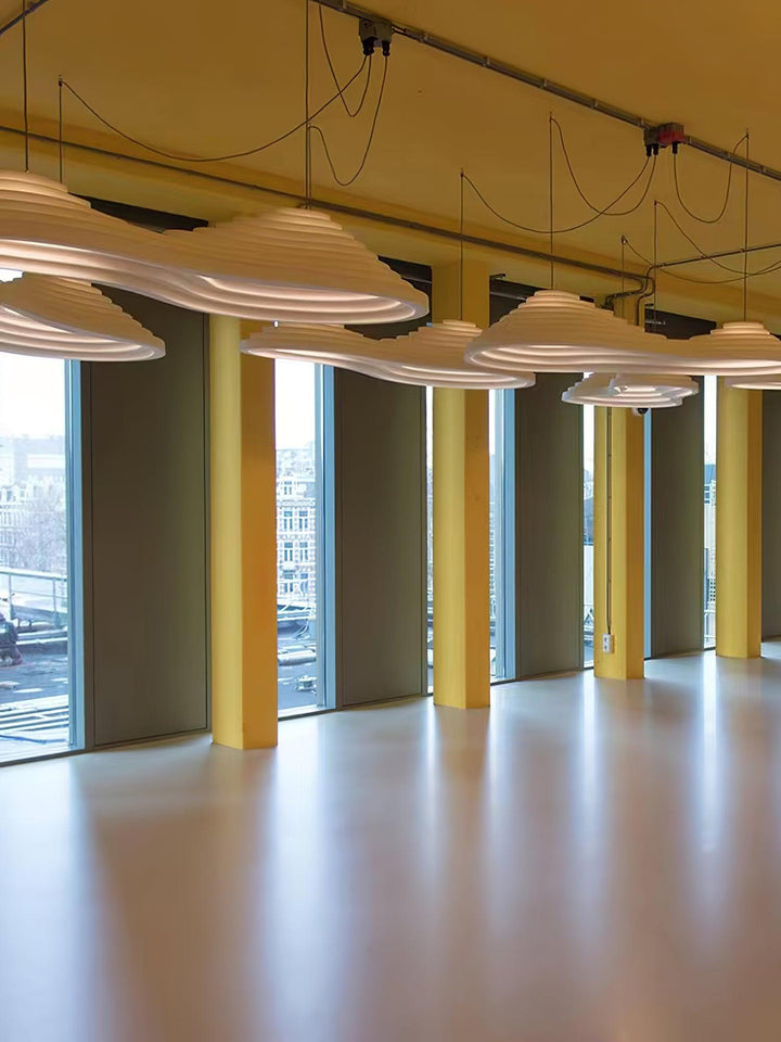 Lampa wisząca akustyczna z akrylu w kształcie pola ryżowego