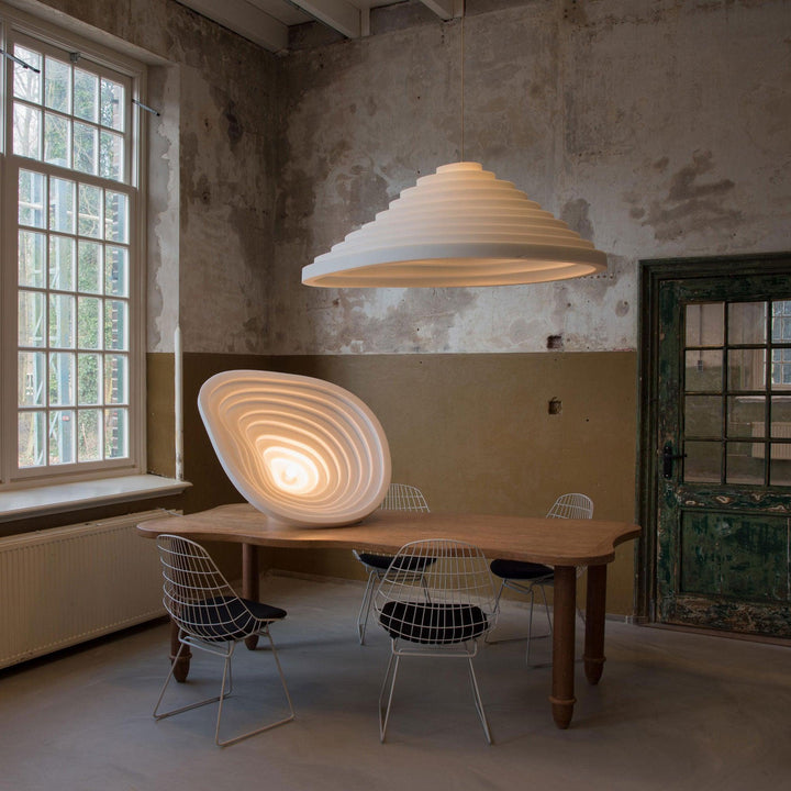 Lampa wisząca akustyczna z akrylu w kształcie pola ryżowego