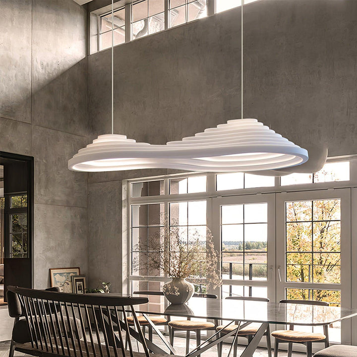 Lampa wisząca akustyczna z akrylu w kształcie pola ryżowego