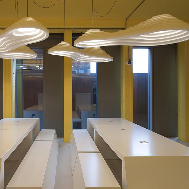 Lampa wisząca akustyczna z akrylu w kształcie pola ryżowego