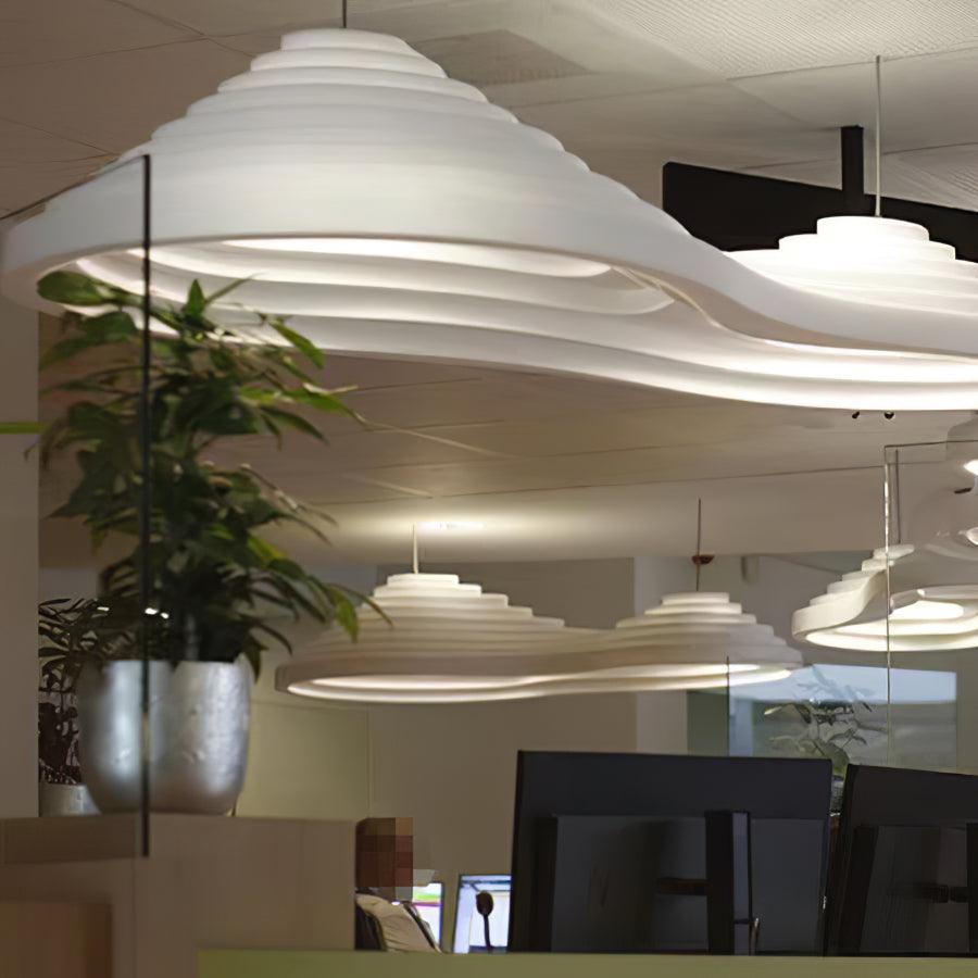 Lampa wisząca akustyczna z akrylu w kształcie pola ryżowego