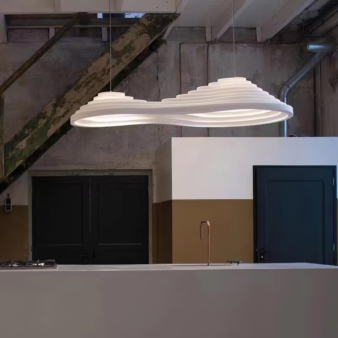 Lampa wisząca akustyczna z akrylu w kształcie pola ryżowego