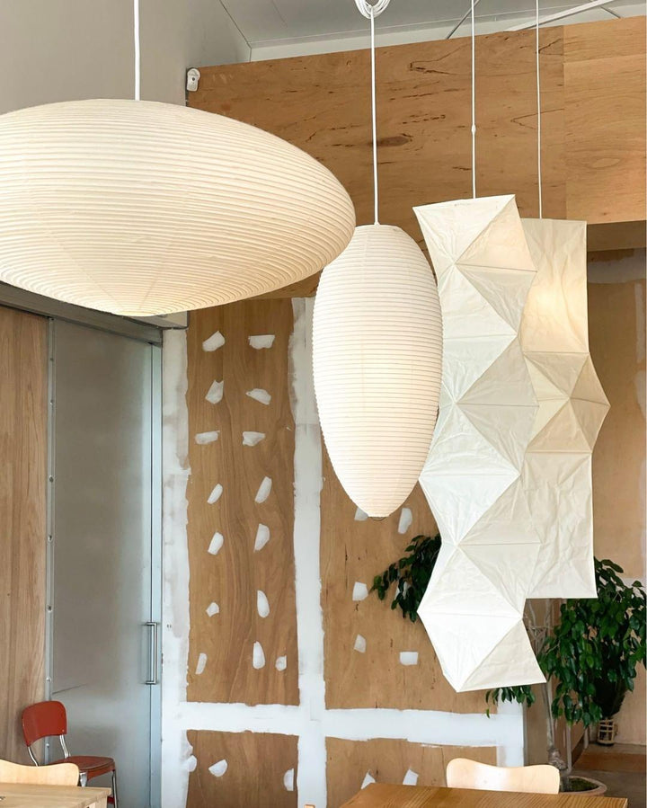 Lampa z papieru washi 15A, z przewodem zawieszanym na haku