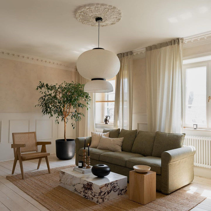 Lampa wisząca z papieru ryżowego Cocoon