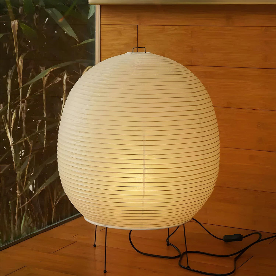 Lampa stołowa z papieru ryżowego