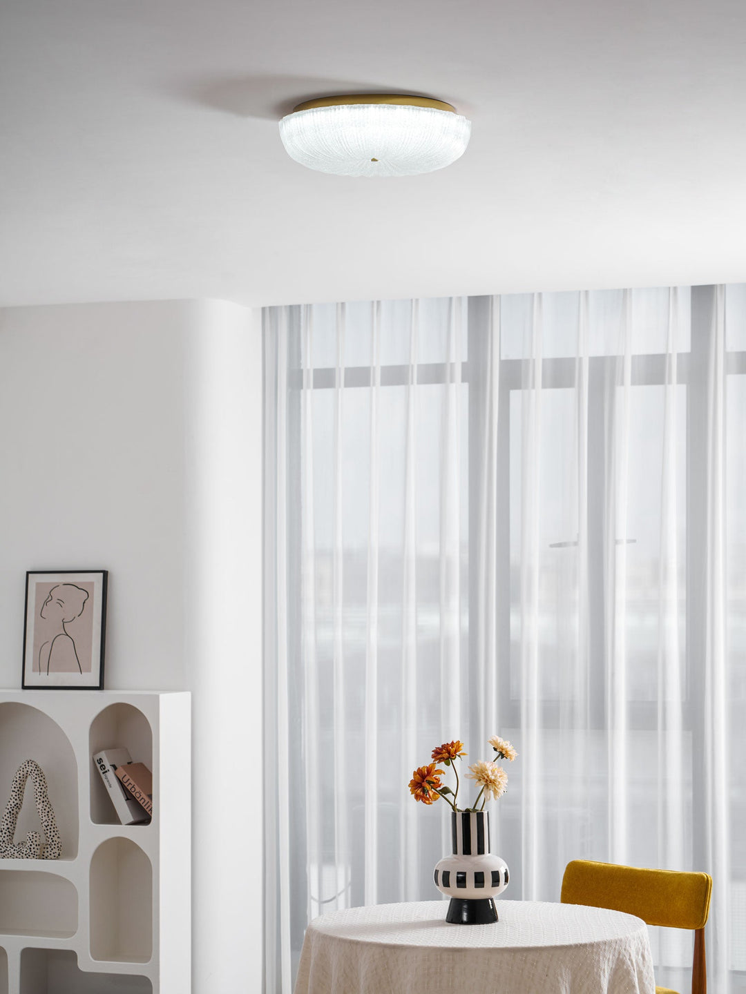 Szklana lampa sufitowa Ripple