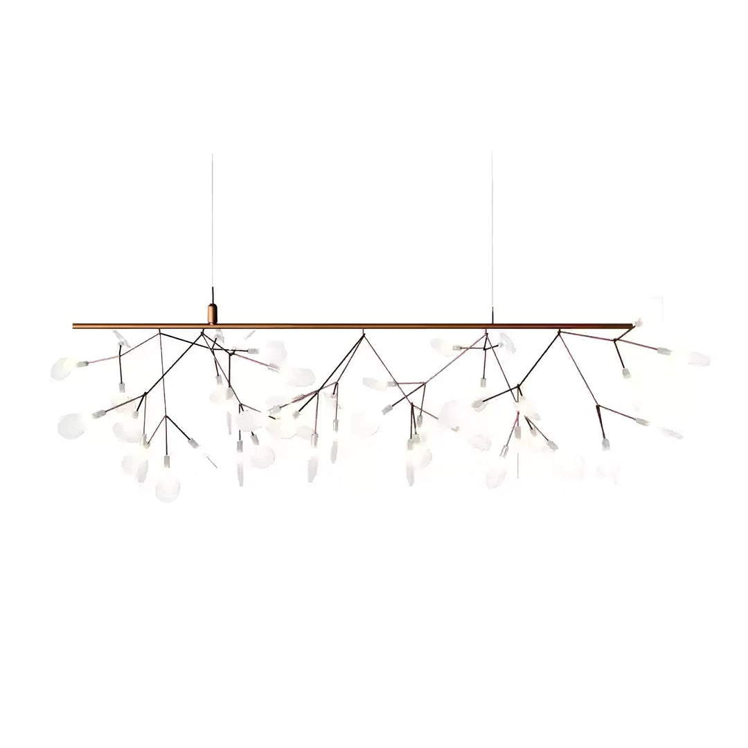 Żyrandol LED w kolorze różowego złota Firefly