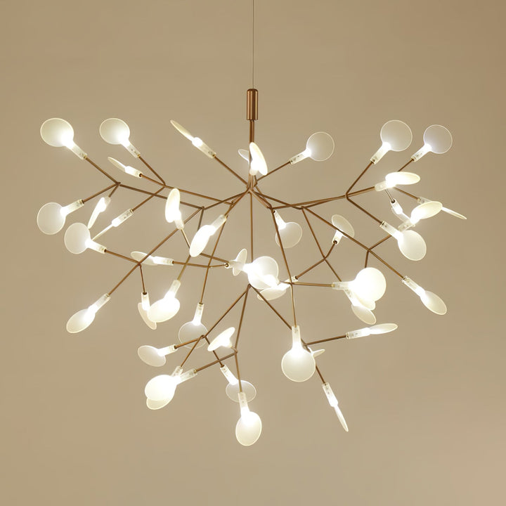Żyrandol LED w kolorze różowego złota Firefly