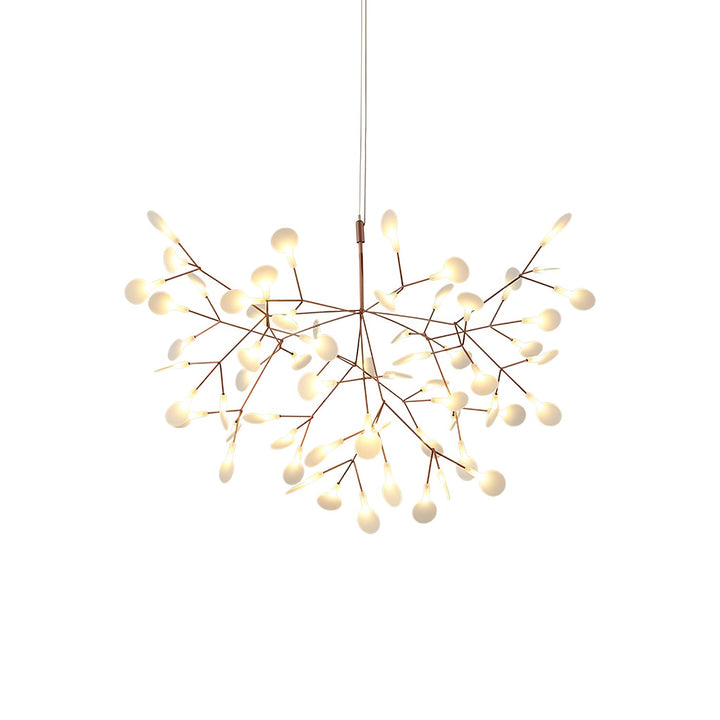 Żyrandol LED w kolorze różowego złota Firefly