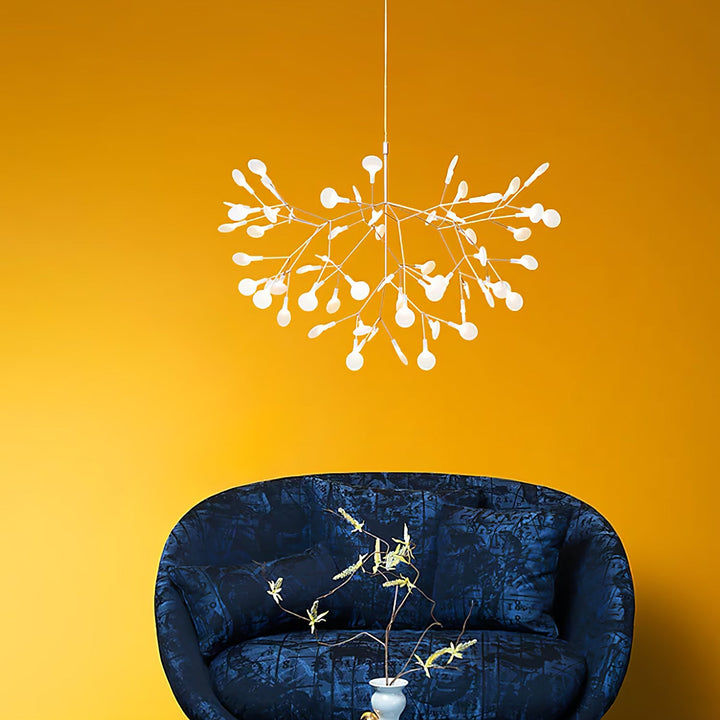 Żyrandol LED w kolorze różowego złota Firefly