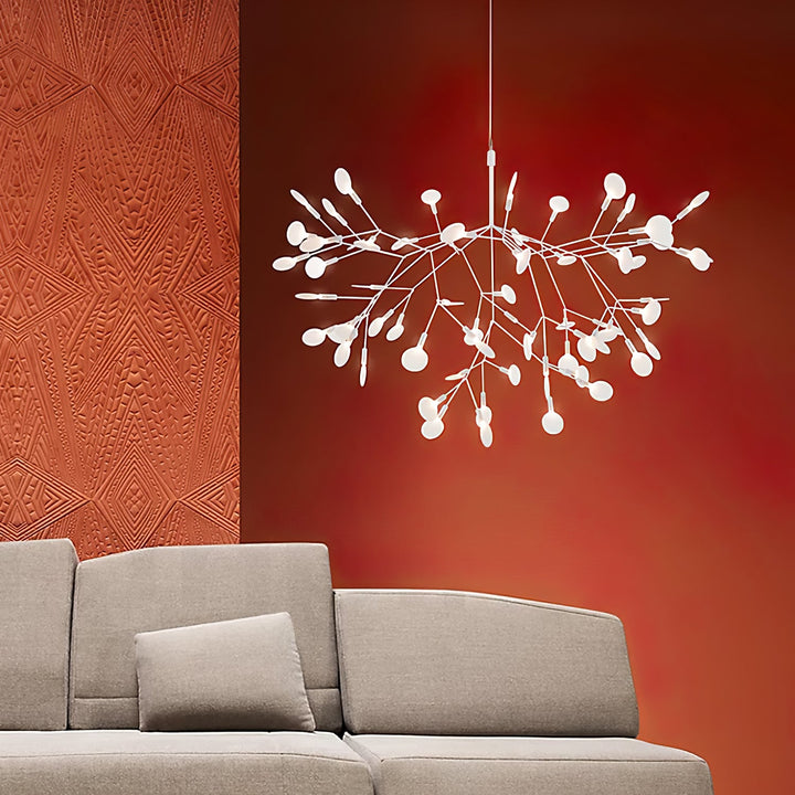 Żyrandol LED w kolorze różowego złota Firefly