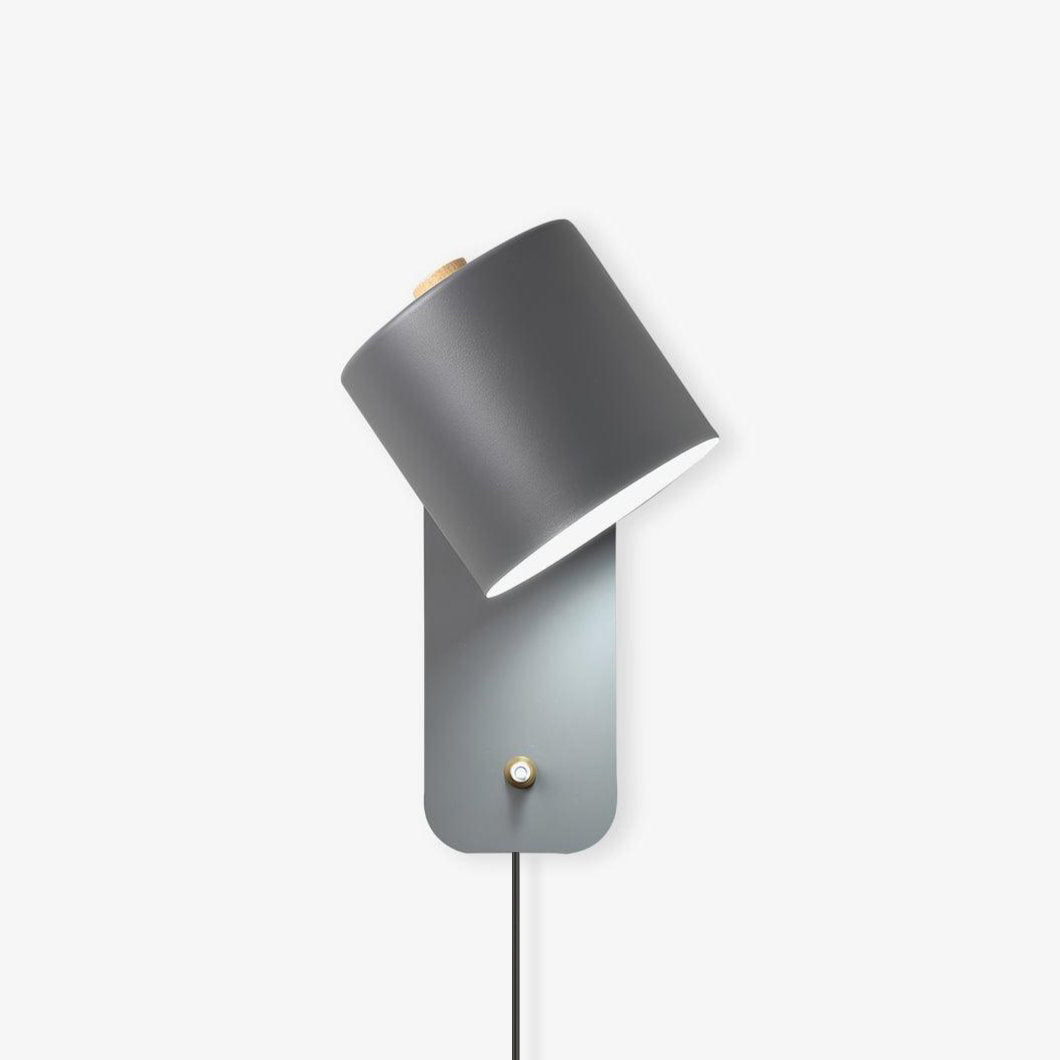 Obrotowa lampa ścienna z cylindrycznym kloszem