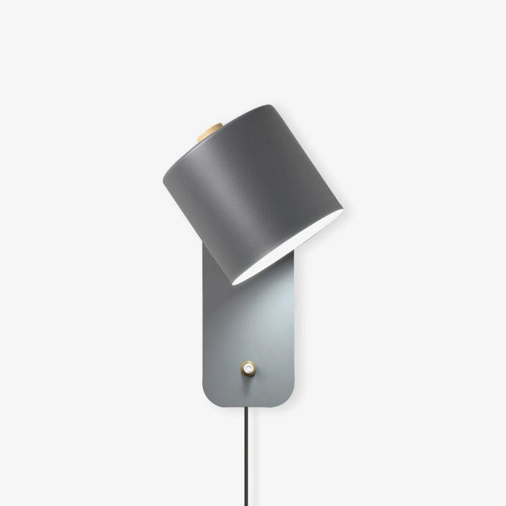 Obrotowa lampa ścienna z cylindrycznym kloszem