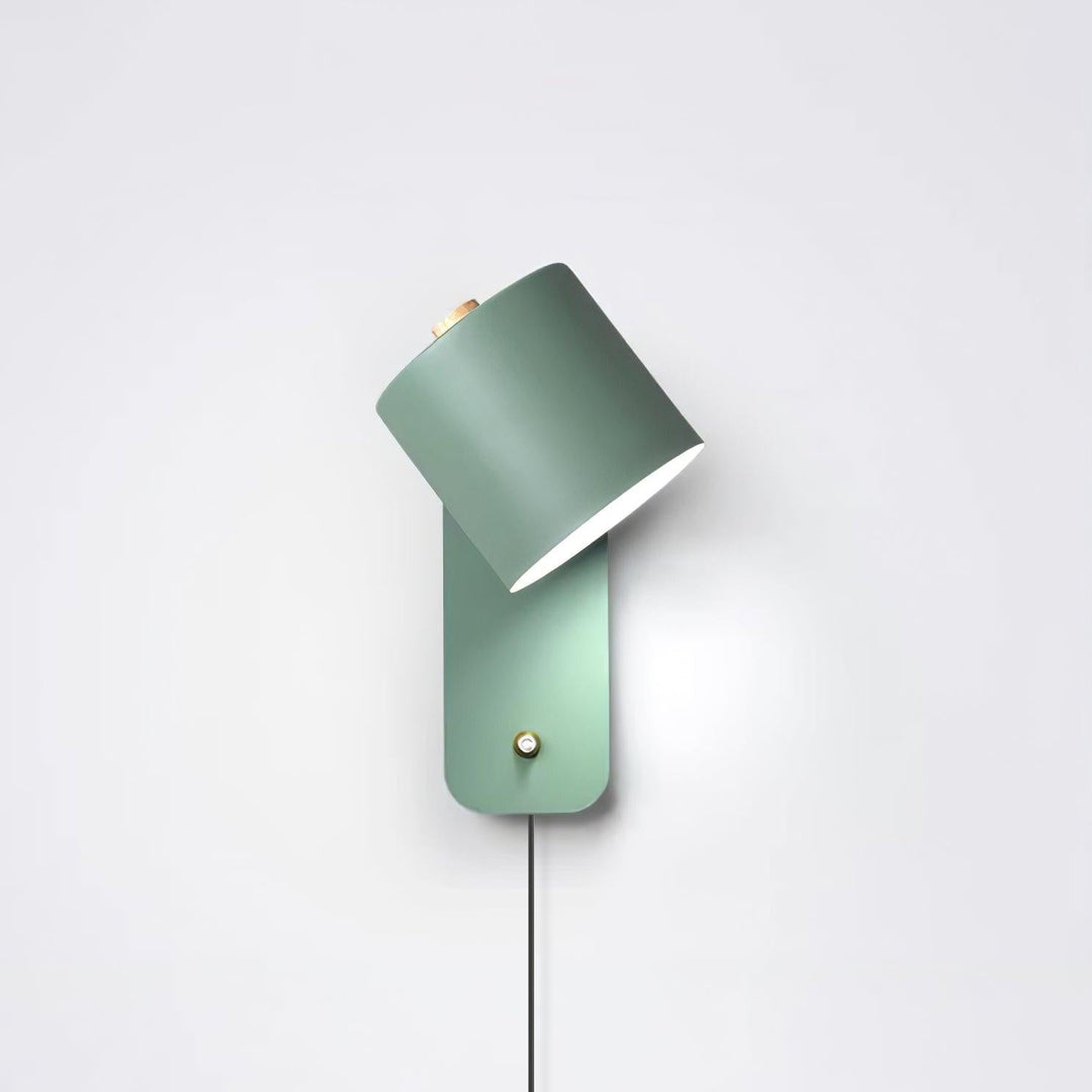 Obrotowa lampa ścienna z cylindrycznym kloszem