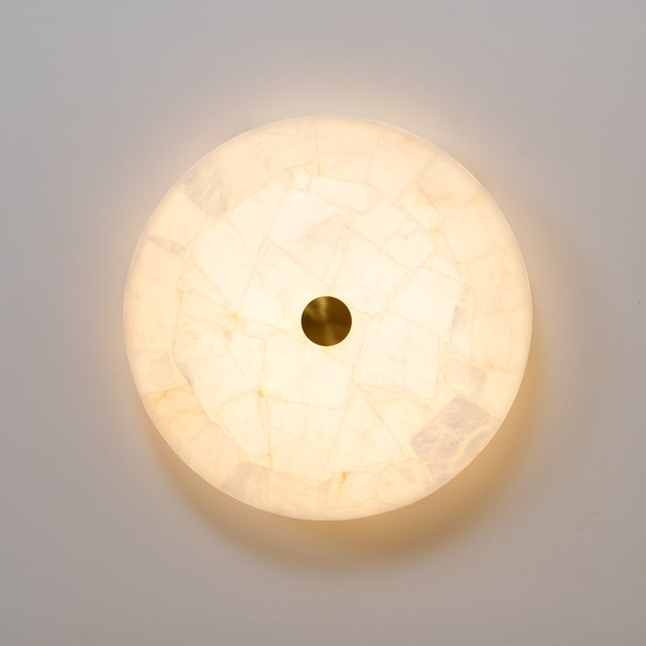 Okrągła Lampa sufitowa z alabastru