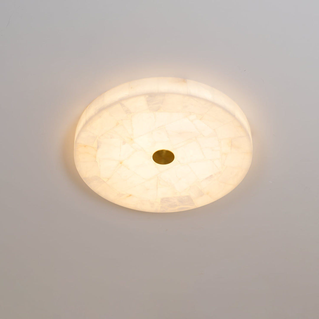 Okrągła Lampa sufitowa z alabastru