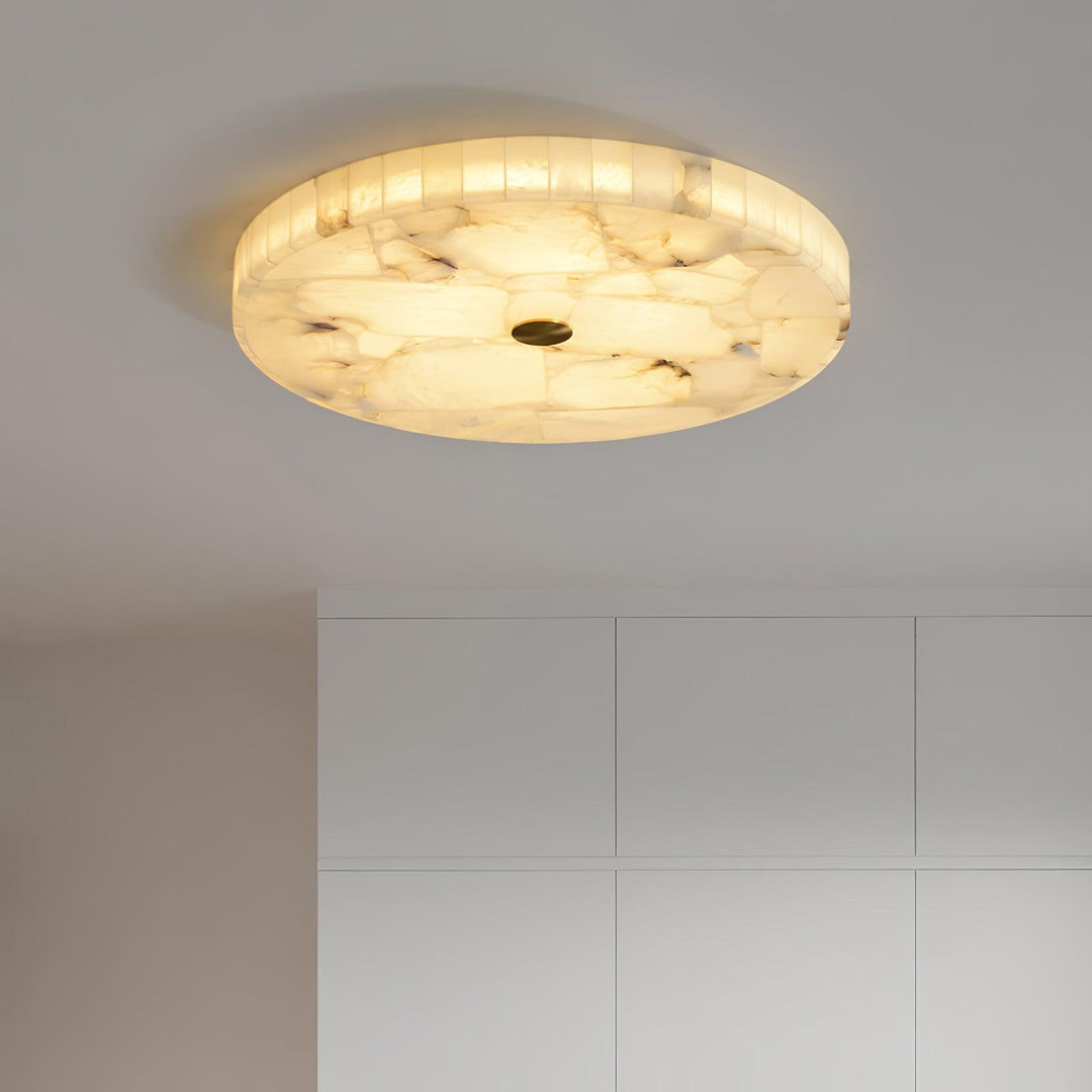 Okrągła Lampa sufitowa z alabastru
