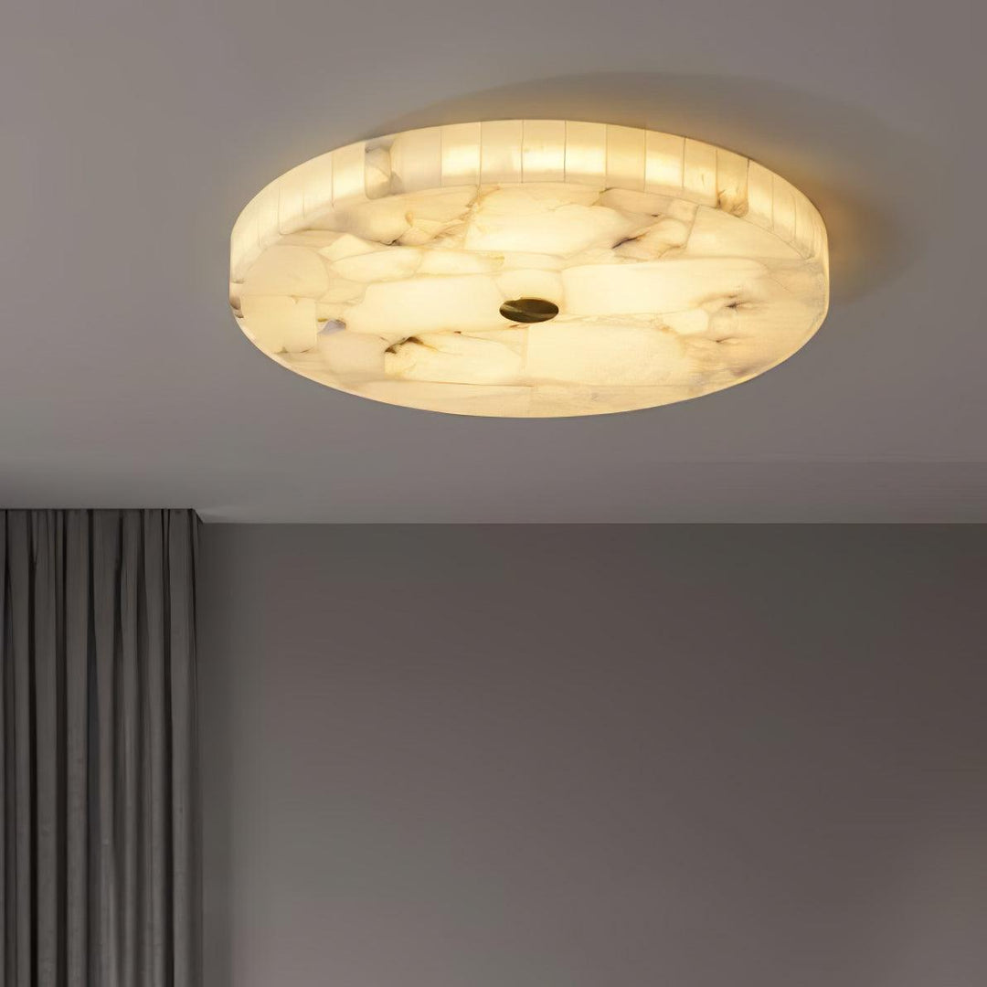 Okrągła Lampa sufitowa z alabastru