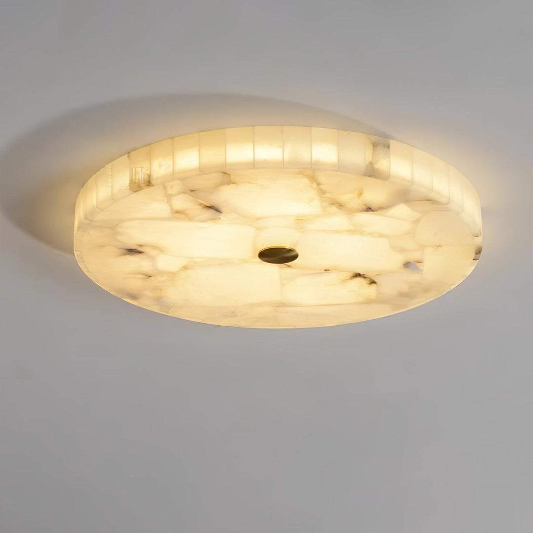 Okrągła Lampa sufitowa z alabastru