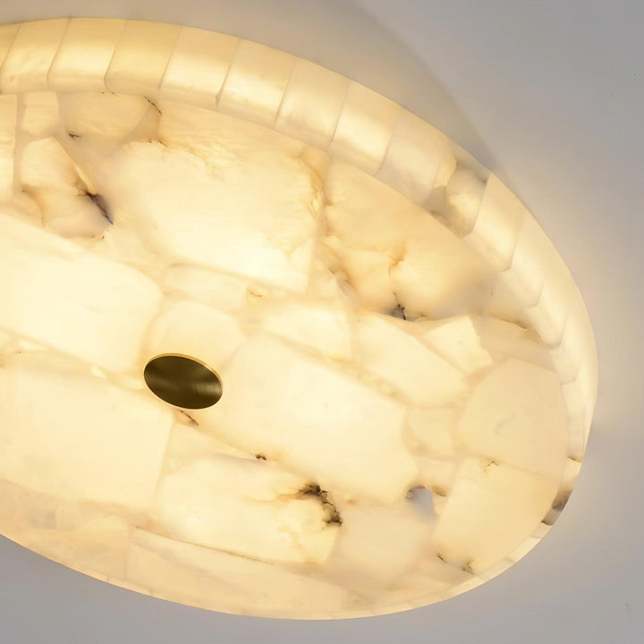 Okrągła Lampa sufitowa z alabastru