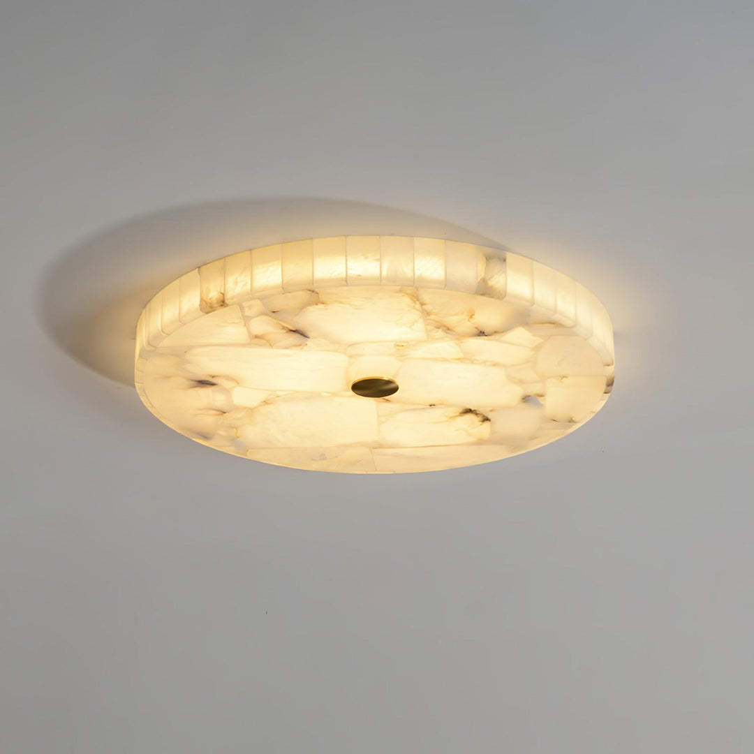 Okrągła Lampa sufitowa z alabastru