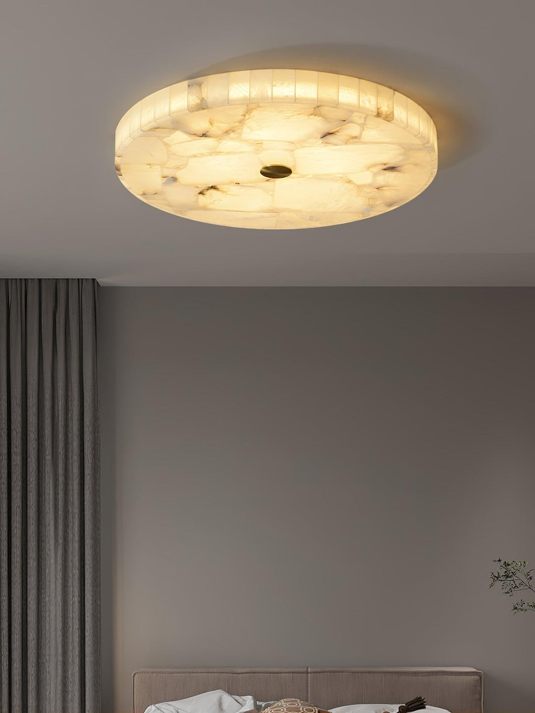 Okrągła Lampa sufitowa z alabastru