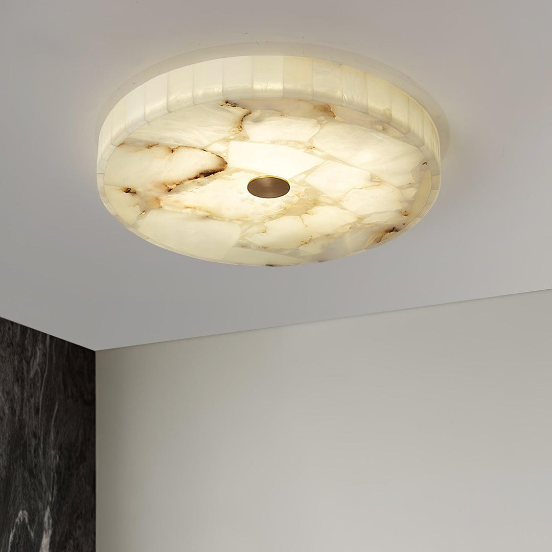 Okrągła Lampa sufitowa z alabastru