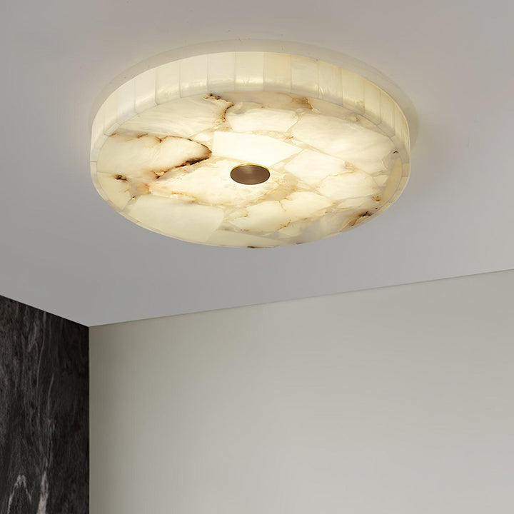 Okrągła Lampa sufitowa z alabastru