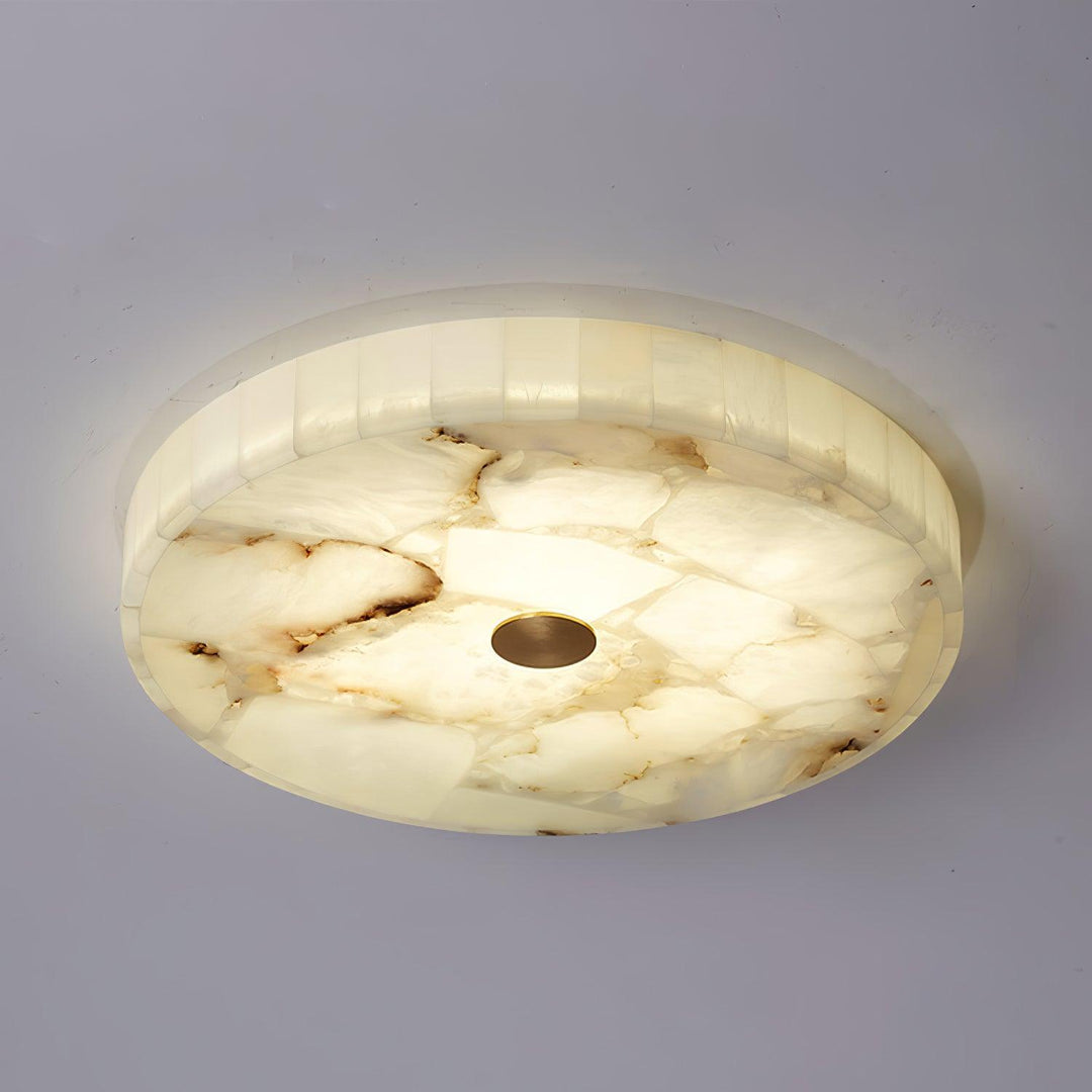 Okrągła Lampa sufitowa z alabastru