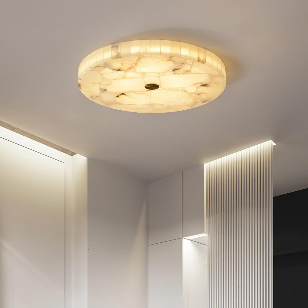 Okrągła Lampa sufitowa z alabastru