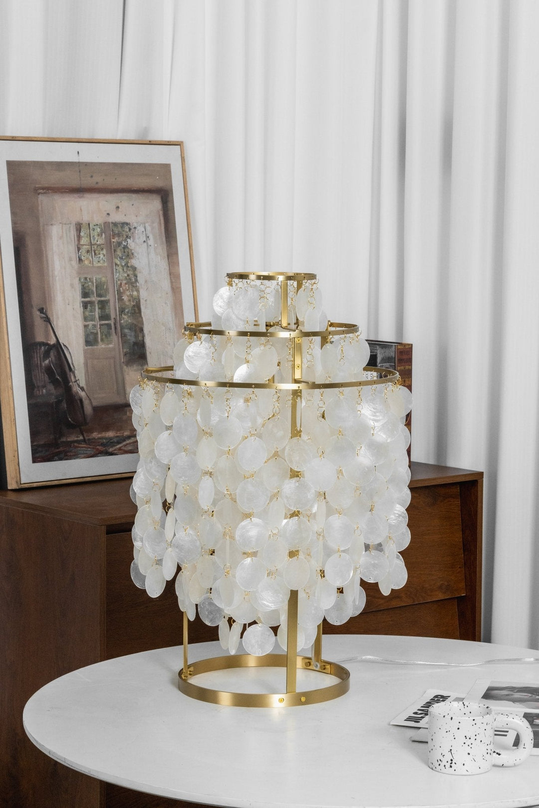 Lampa stołowa z muszli