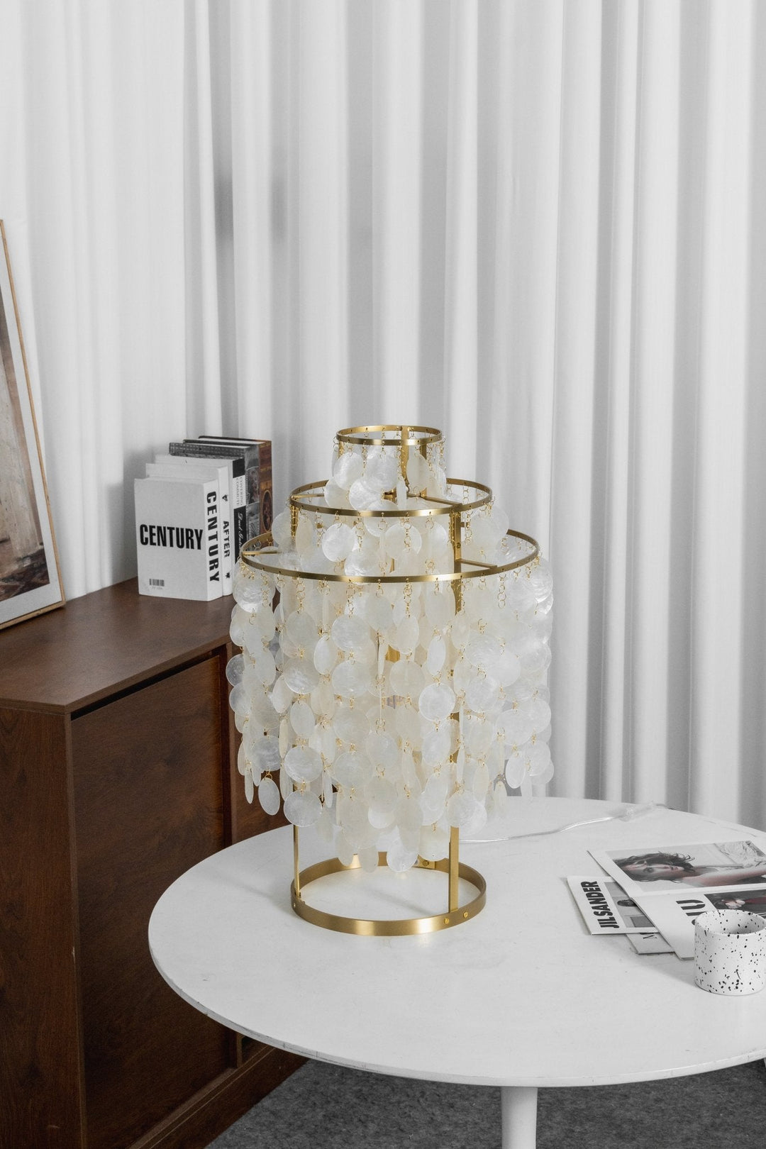 Lampa stołowa z muszli