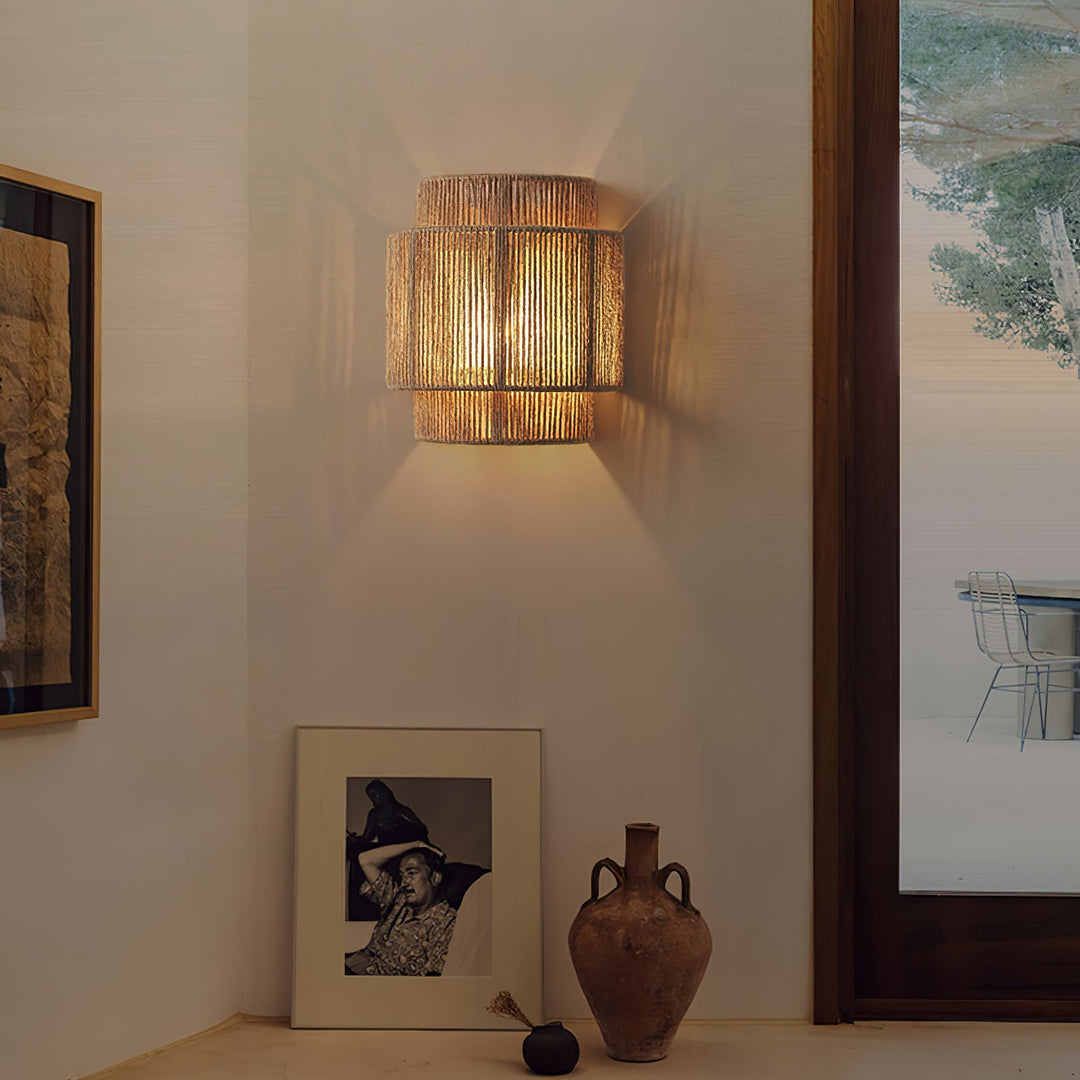 Rustykalna Lampa Ścienna Wpleciona