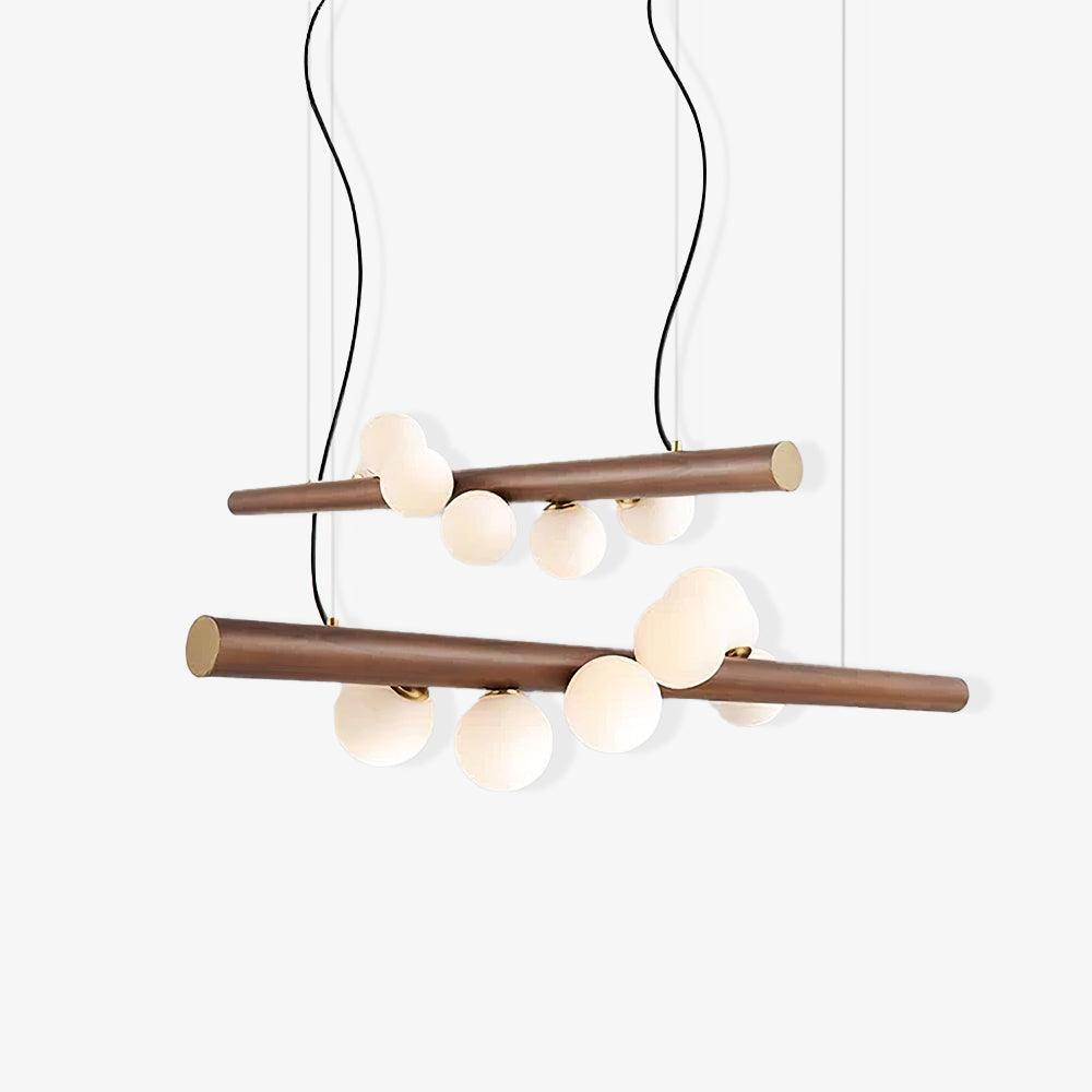 Skandynawska Lampa Wisząca z Drewna